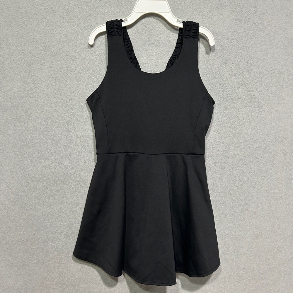 Old Navy Active Dress Girls L 10-12 Black Powersoft Go-Dry Ruched Strap Skort